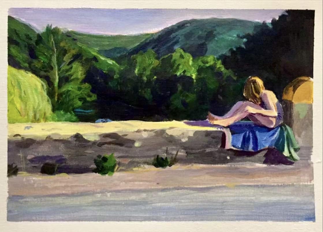 XU HAULING « Pont 1 » Acrylique sur papier Dimensions: 42x29,7cm ‣ Estimation: 250 - 300€